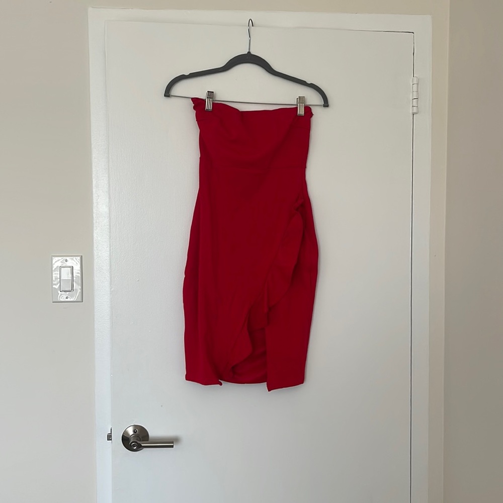 Red Strapless Dress